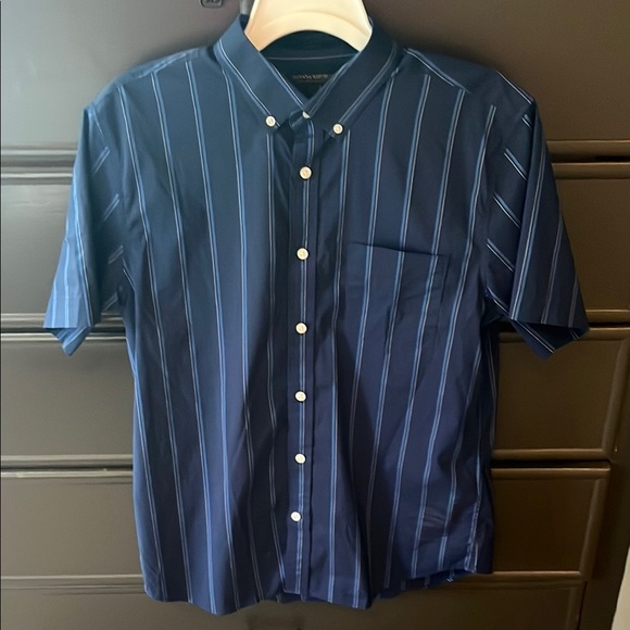Banana Republic Navy Striped Button-Down Shirt - Picture 1 of 4